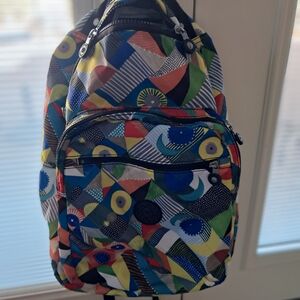 Kipling Multicolor Geometric Backpack